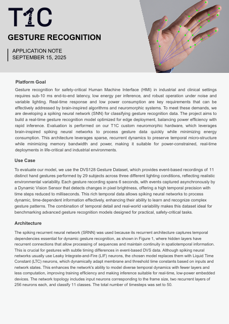 First page preview: Gesture recognition (PDF brief on type1compute.com)